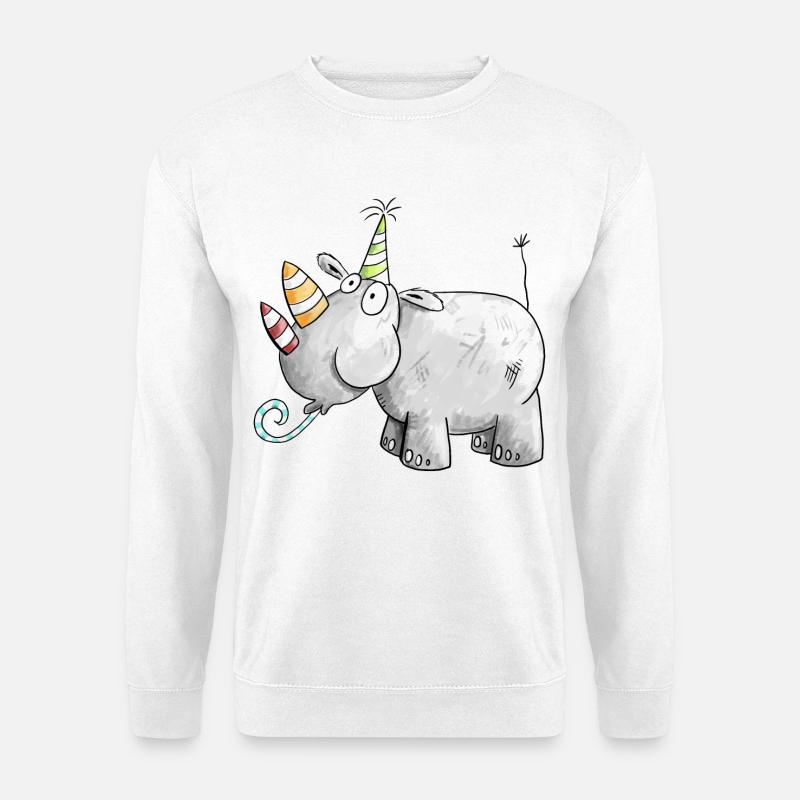 Party Nashorn I Rhino I Comic Geburtstag Geschenk - Unisex Pullover - Weiß