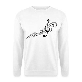 Les notes de musique, clefs, musique - Sweat-shirt Unisexe - blanc - Devant