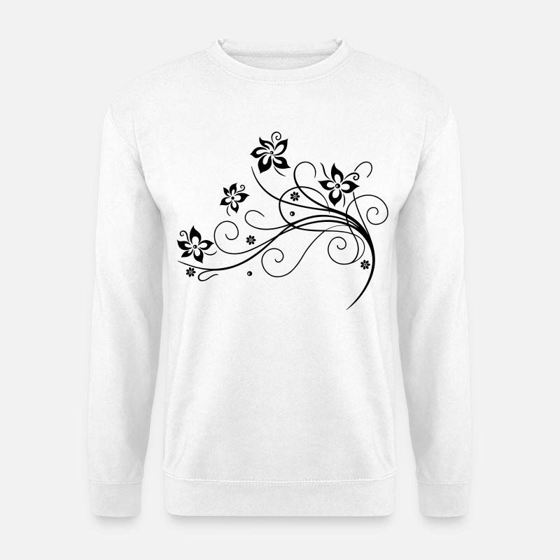 Blumenranke, Blumen, flowers - Unisex Pullover - Weiß