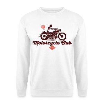 motorcycle club - Unisex Pullover - Weiß - Vorne - Alina (178cm) & Michal (187cm)