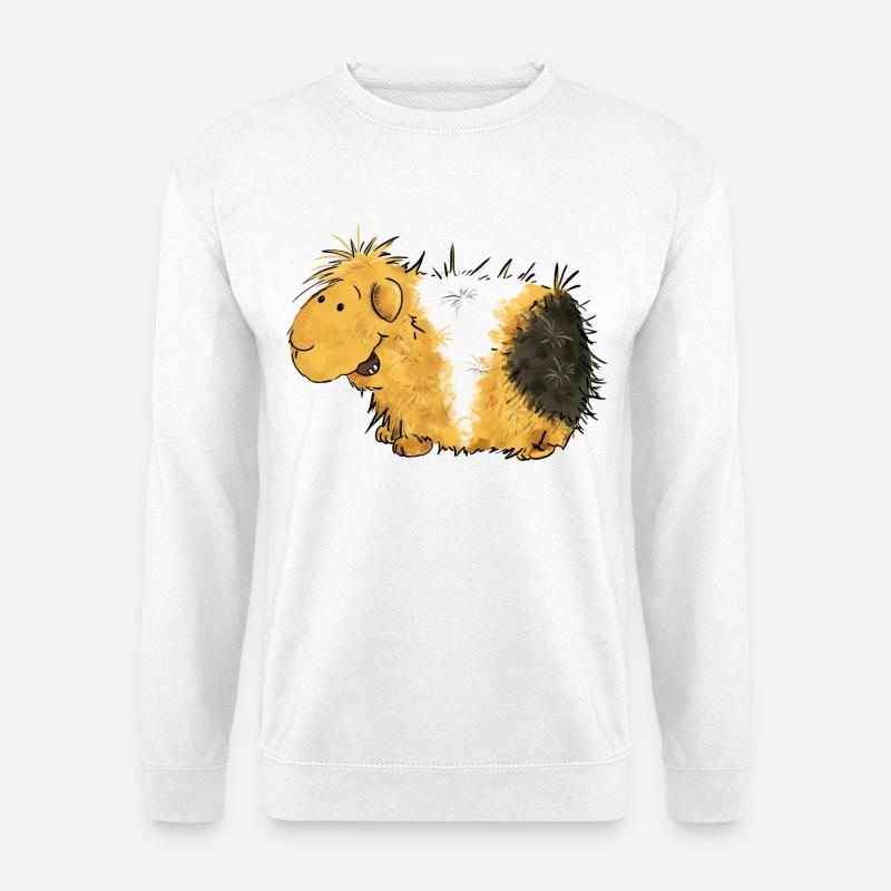 Wirbeliges Meerschweinchen Comic - Unisex Pullover - Weiß
