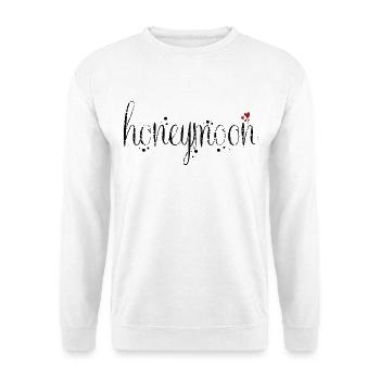 Schriftzug Flitterwochen - mit kleinen Herzen - Unisex Pullover - Weiß - Vorne