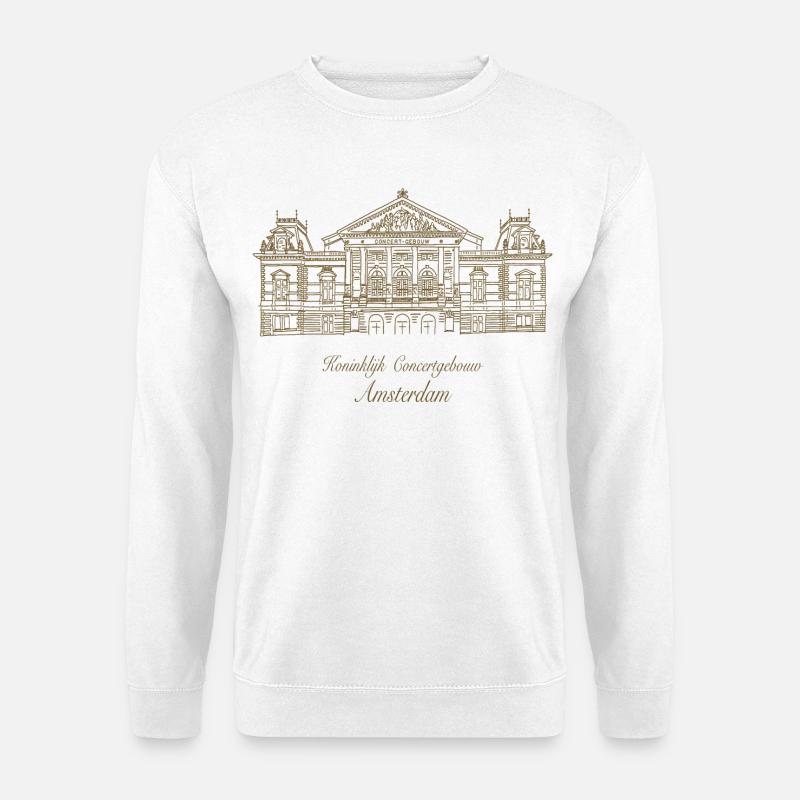 Amsterdam Königliches Konzerthaus, Handzeichnung - Unisex Pullover - Weiß