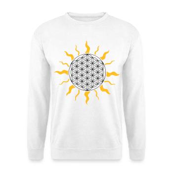 Sonne, sun, Blume des Lebens, flower of life - Unisex Pullover - Weiß - Vorne