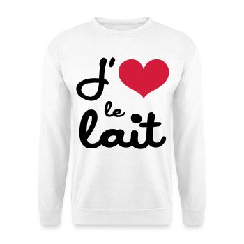 J'aime le lait - Bébé - Sweat-shirt Unisexe - blanc - Devant