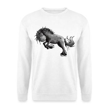 Wilder Friese - Pferd - Unisex Pullover - Weiß - Vorne