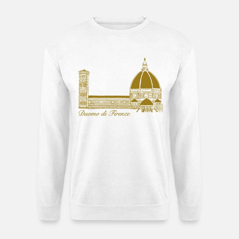 Cathédrale de Florence, dessinée à la main - Sweat-shirt Unisexe - blanc