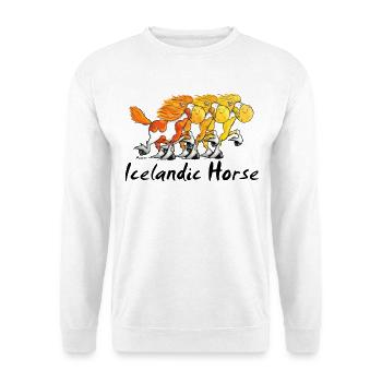 Three Funny Icelandic Horses - Unisex Sweatshirt - white - Front