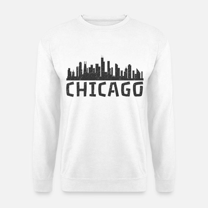 Chicago - Skyline - Unisex Pullover - Weiß