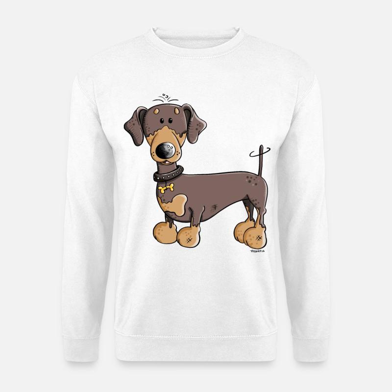 Dilia der Dackel - Unisex Pullover - Weiß