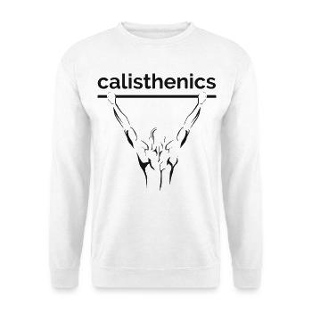 calisthenics pull up planche sport athlet fitness - Unisex Pullover - Weiß - Vorne