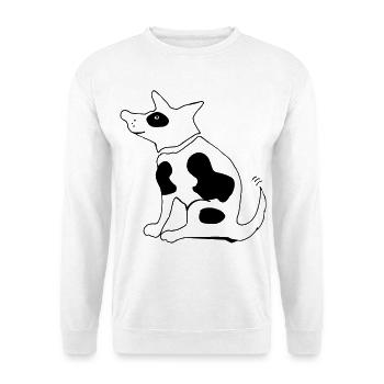 Lustiger gefleckter Hund, Terrier - Unisex Pullover - Weiß - Vorne
