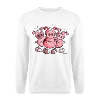 Schweine Trio - Unisex Pullover - Weiß - Vorne