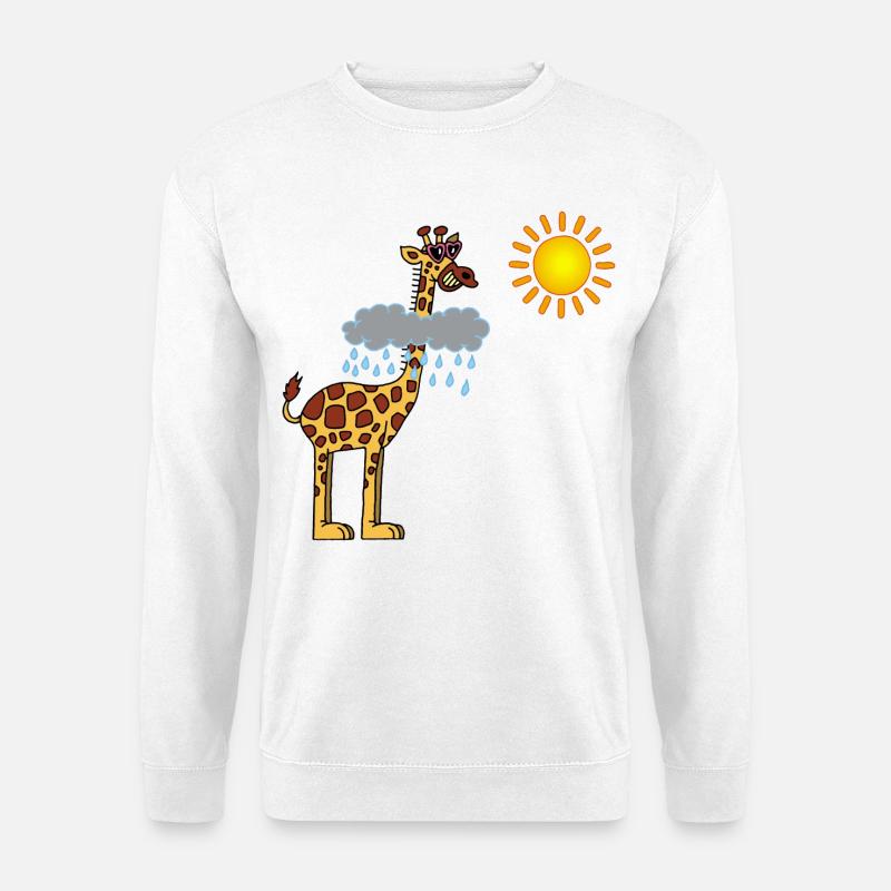 Giraffe und Sonne - Unisex Pullover - Weiß