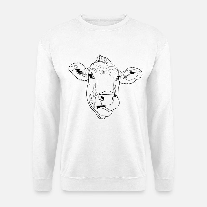 Leckende Kuh - Unisex Pullover - Weiß