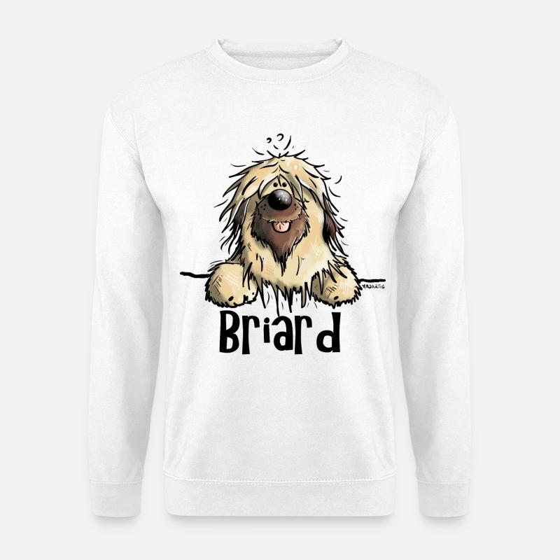 Neugieriger Briard - Unisex Pullover - Weiß