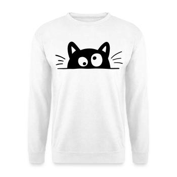 Drôle Chat - Sweat-shirt Unisexe - blanc - Devant