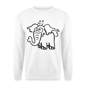 Knuffiger Elefant - Unisex Pullover - Weiß - Vorne