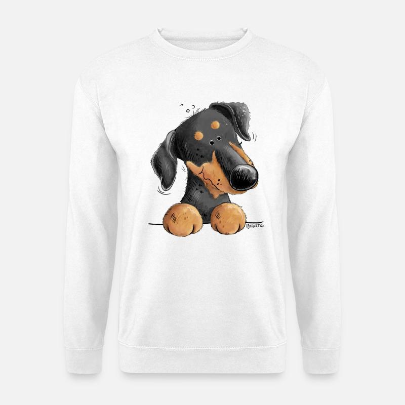 Lustiger Dobermann Oder Pinscher I Hund Comic - Unisex Pullover - Weiß