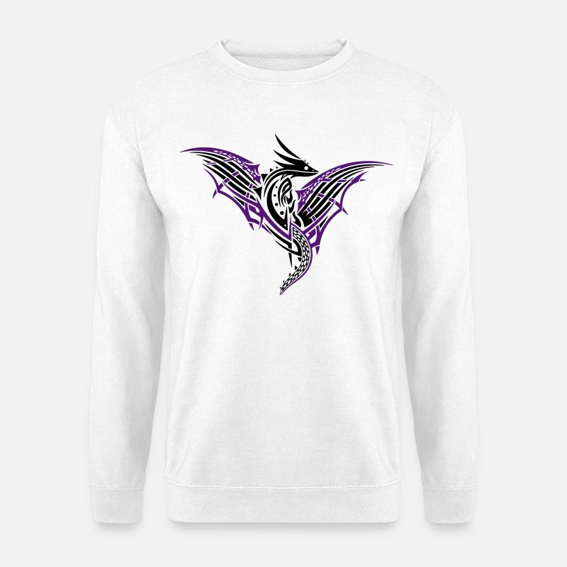 Fantasy dragon with large wings - Unisex Sweatshirt - white