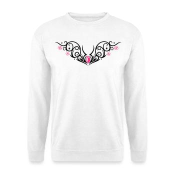 Tribal with cherry blossom, Tattoo - Unisex Sweatshirt - white - Front