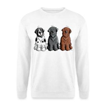Neufundländer Trio - Unisex Pullover - Weiß - Vorne