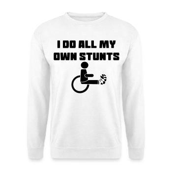 Rollstuhlfahrer mit Bein in Gips # - Unisex Pullover - Weiß - Vorne