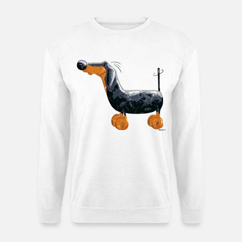 Da steht ein Dackel - Unisex Pullover - Weiß