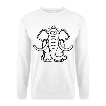 Éléphant - Sweat-shirt Unisexe - blanc - Devant