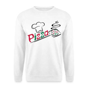 Pizza Bäcker mit Kochmütze, chef hat - Unisex Pullover - Weiß - Vorne