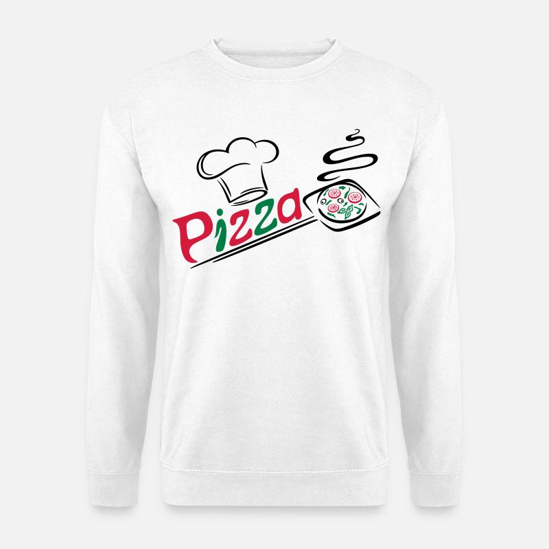 Pizza Bäcker mit Kochmütze, chef hat - Unisex Pullover - Weiß