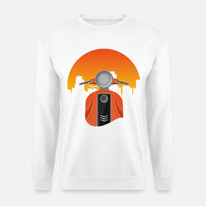 Cyclomoteur avec maisons - Sweat-shirt Unisexe - blanc
