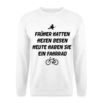 Hexenbesen Fahrrad - Unisex Pullover - Weiß - Vorne