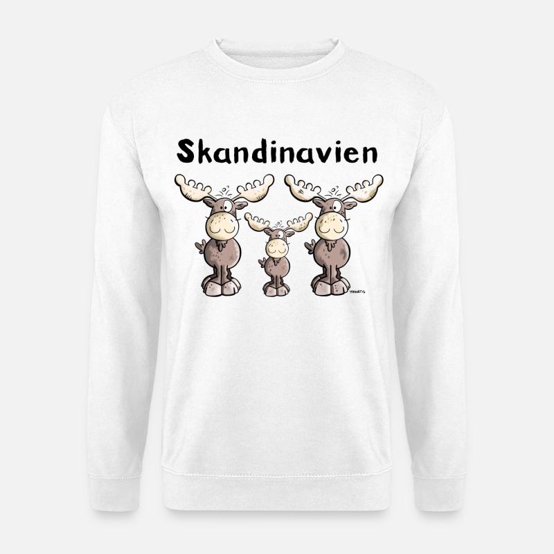 Elche aus Skandinavien - Unisex Pullover - Weiß