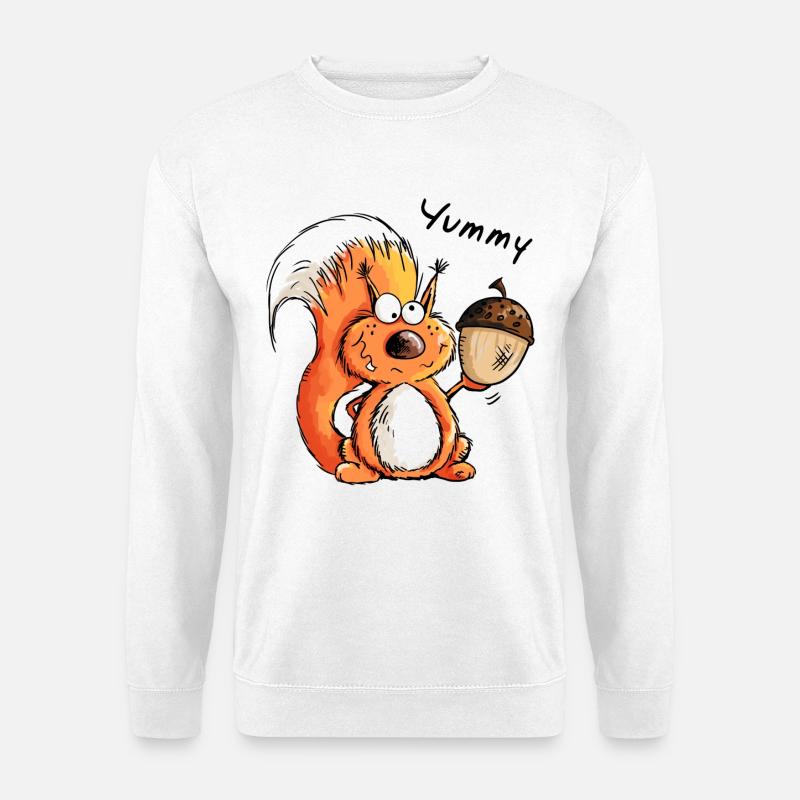 Yummy Eichhörnchen - Tier - Tiere - Comic - Unisex Pullover - Weiß