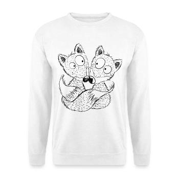 Renards mignons - meilleurs amis - cadeau - Sweat-shirt Unisexe - blanc - Devant