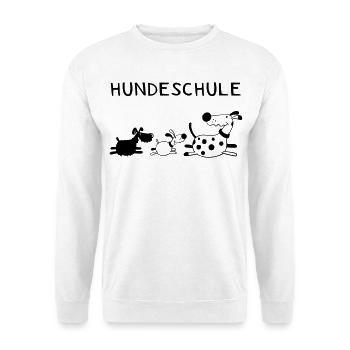 Lustige Hundeschule - Hund - Hunde - Comic - Unisex Pullover - Weiß - Vorne