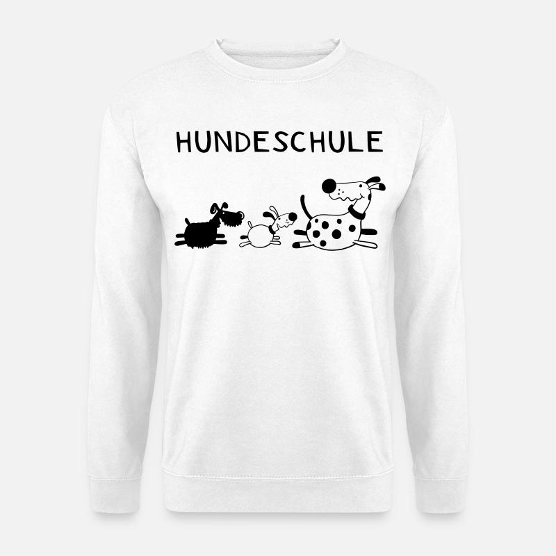 Lustige Hundeschule - Hund - Hunde - Comic - Unisex Pullover - Weiß