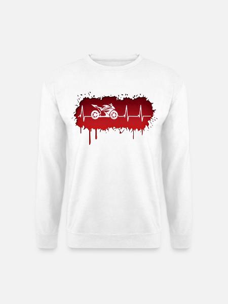 Motorcycle racing driver pulse - Unisex Sweatshirt - white