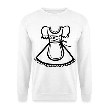 Dirndl – Schwarz-Weiß-Zeichnung – einfärbbar - Unisex Pullover - Weiß - Vorne