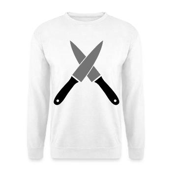 Messer - Unisex Pullover - Weiß - Vorne