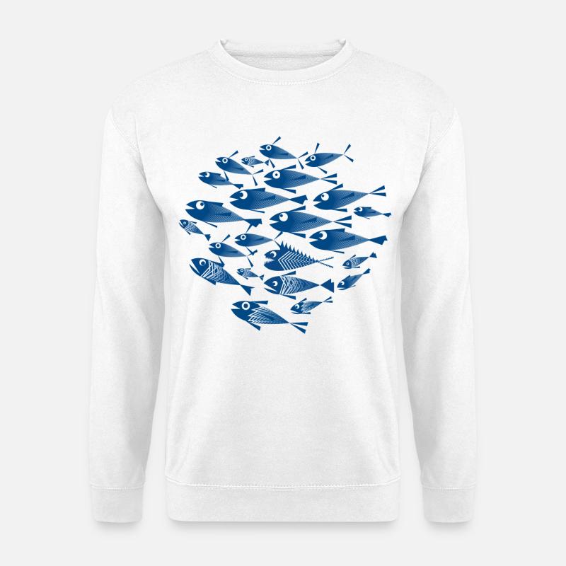 Fischschwarm / Fischschwarm - Unisex Pullover - Weiß