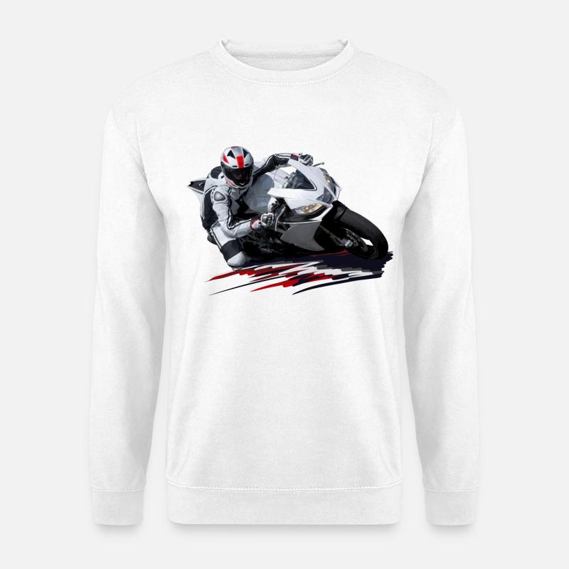 Rennmotorrad - Unisex Pullover - Weiß