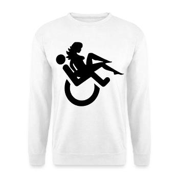 Wheelchair user with lady on lap # - Unisex Sweatshirt - white - Front