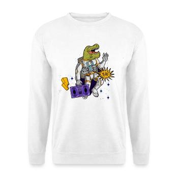 Dino Astronaut avec magnétophone à cassettes - Sweat-shirt Unisexe - blanc - Devant