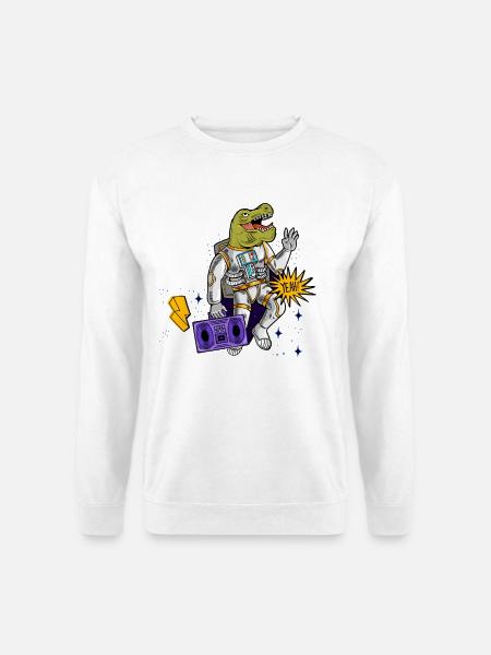 Dino Astronaut Kassette Retro - Unisex Pullover - Weiß