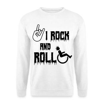 Je me balance et je roule dans mon fauteuil roulant, mon rouleau, ma musique # - Sweat-shirt Unisexe - blanc - Devant