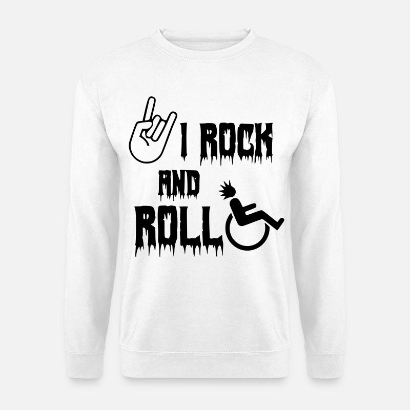 Ich schaukele und rolle in meinem Rollstuhl, Rolle, Musik # - Unisex Pullover - Weiß
