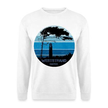 Ostsee, Darss, Weststrand - Unisex Pullover - Weiß - Vorne - Alina (178cm) & Michal (187cm)