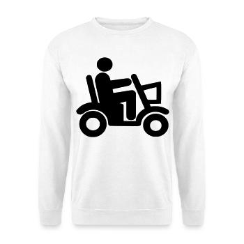 Scooter de mobilité, Fauteuil roulant, Roller, Handicapé # - Sweat-shirt Unisexe - blanc - Devant